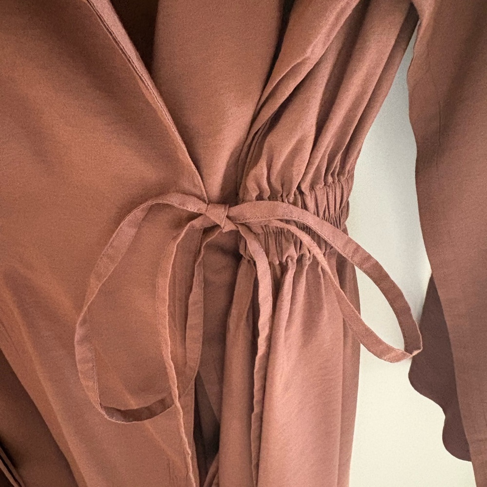 Gorgeous Bagutta Wrap Front Long Sleeve Dress in Dark Rose L - Picture 3 of 5